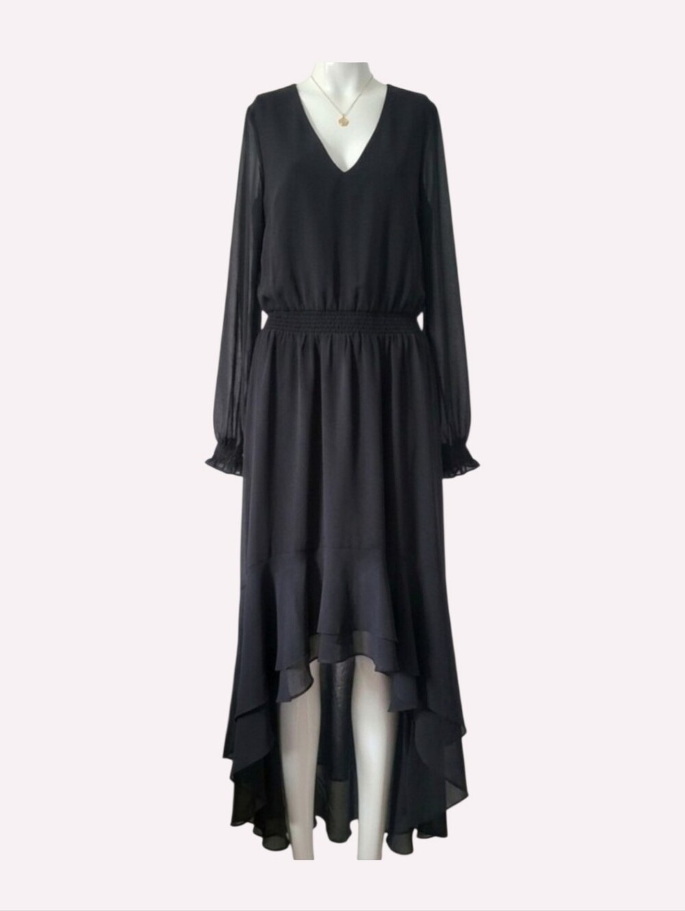 1. State Chic Black Sheer Long Sleeve Maxi Dress Like New, Sz Sm